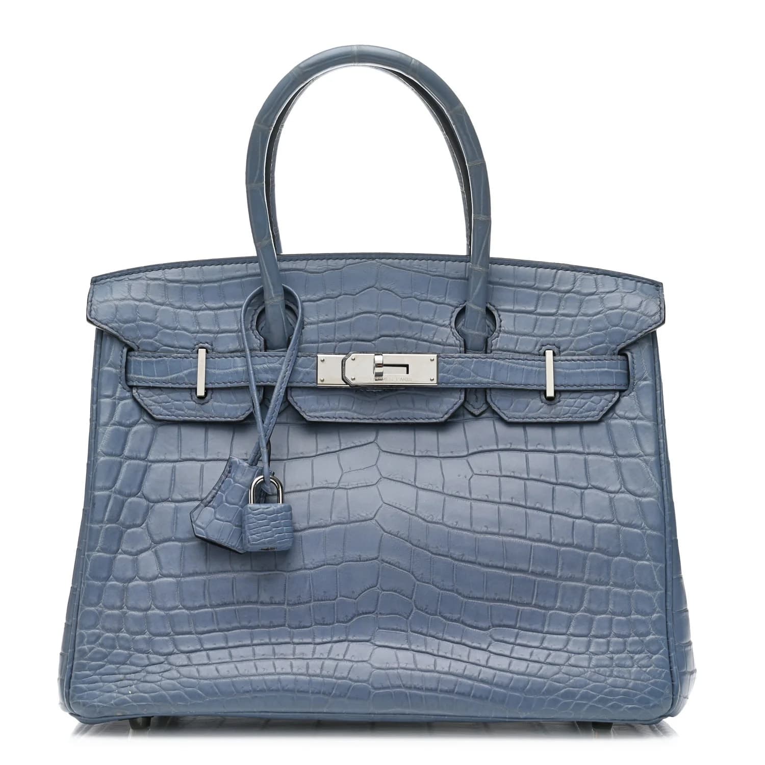 Birkin Matte Niloticus Crocodile Bleu Ciel Palladium