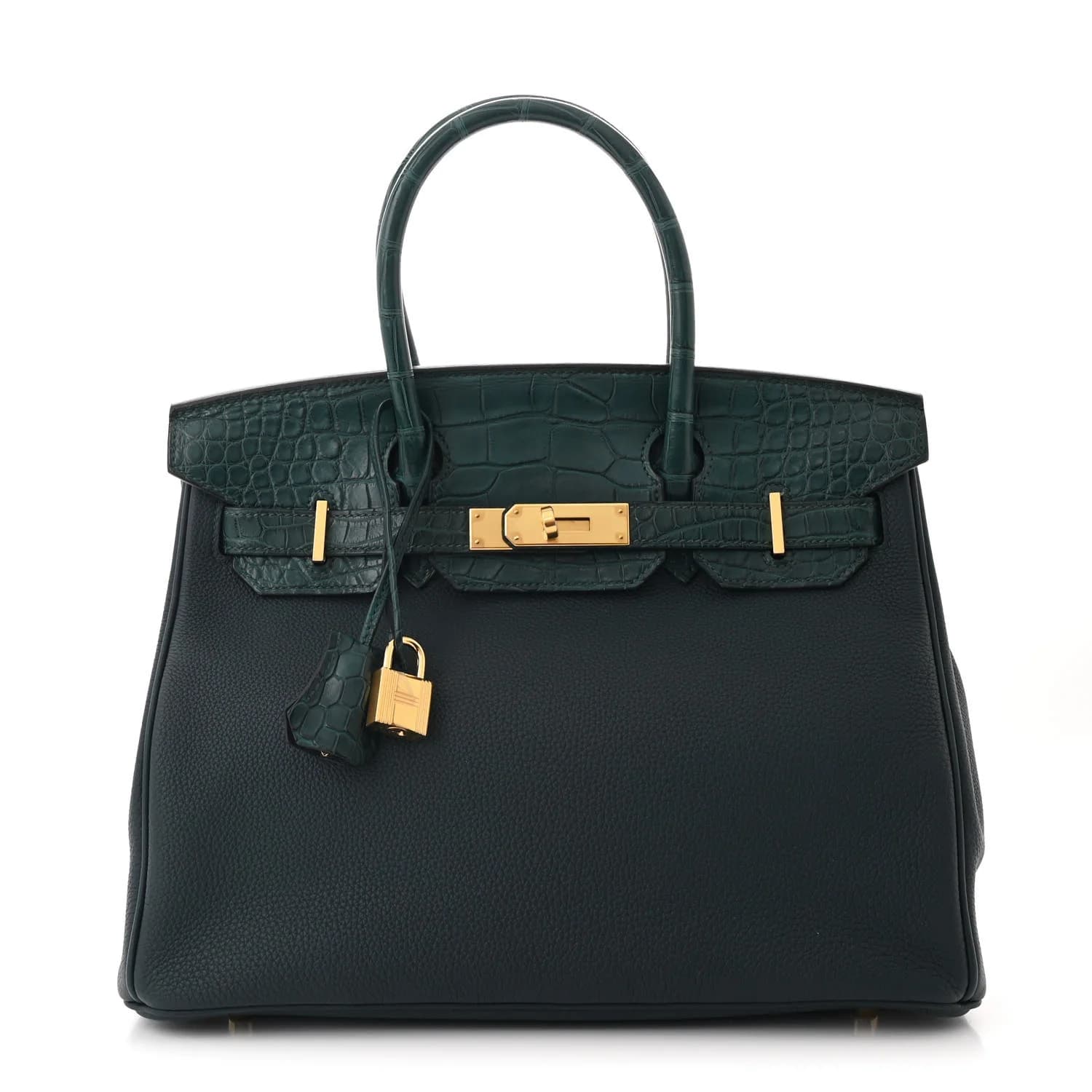 Birkin Togo Matte Alligator Vert Cypress Gold