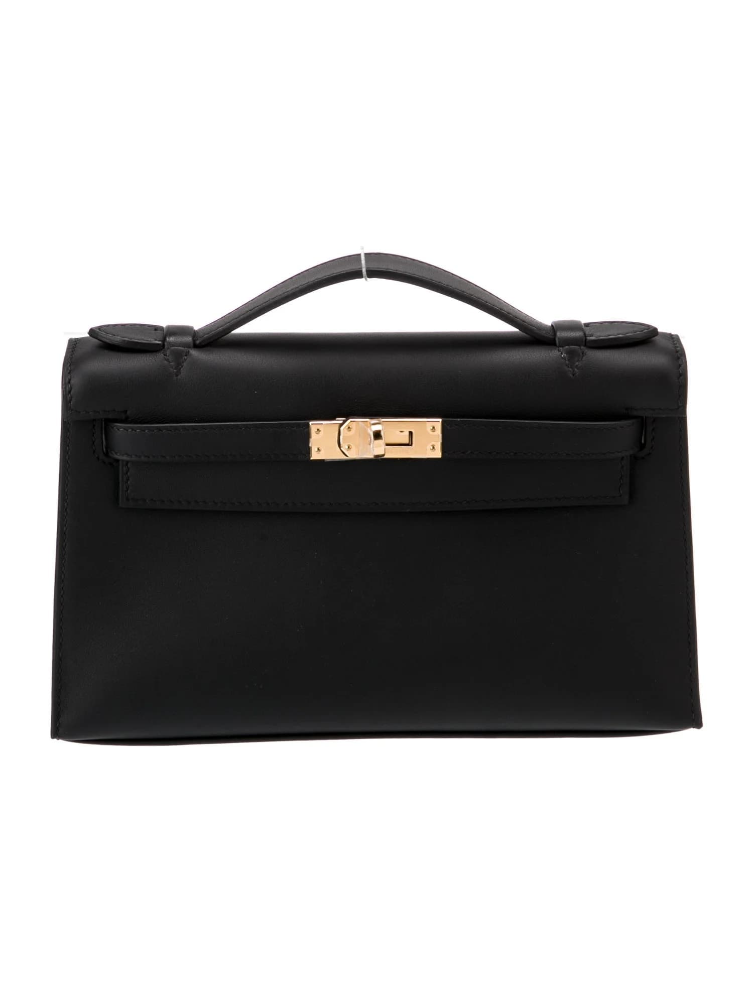 Kelly Pochette Swift Noir Gold